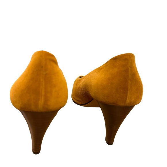 Vintage Linea Dior Women’s Suede Pumps Mustard Size 7.5 B4 - Picture 5 of 7